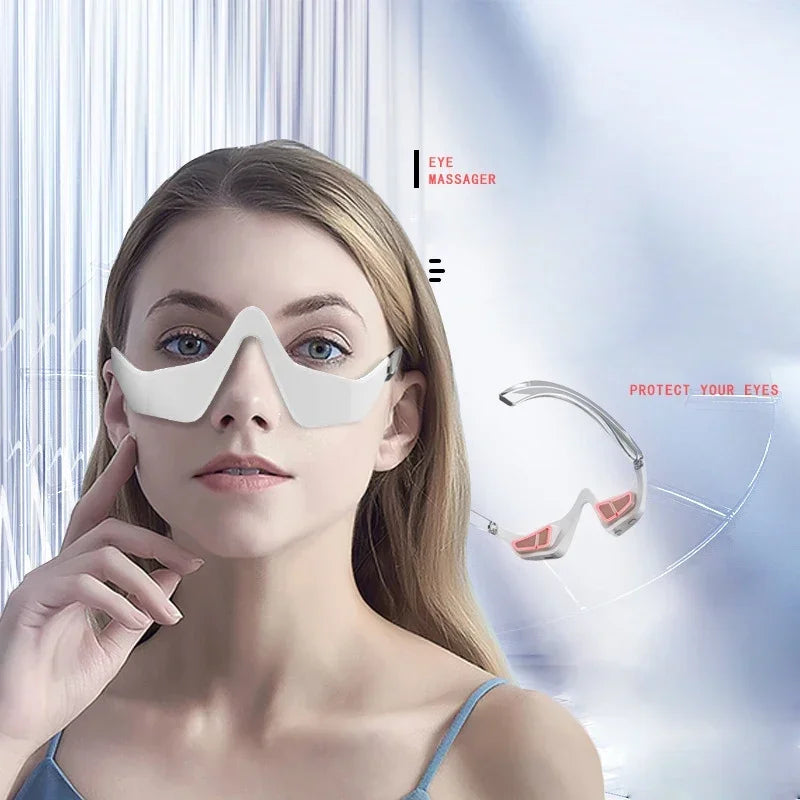 3D Red Light EMS Eye Massager Eyecare Glasses Dark Circles Puffiness Wrinkles Reduction Eye Fatigue Relaxing Beauty Care Device