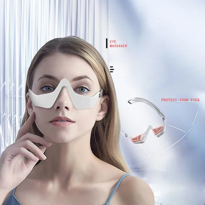 3D Red Light EMS Eye Massager Eyecare Glasses Dark Circles Puffiness Wrinkles Reduction Eye Fatigue Relaxing Beauty Care Device