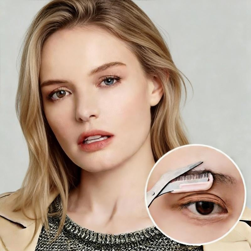 Eyebrow Scissors Set, 3Pcs/Set Eyebrow Trimmer, Eyebrow Shaping Tool, Eyebrow Product for Women & Girls, Portable Eye Makeup Tools for Home & Travel