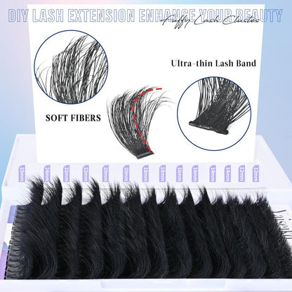 Yaiseiko Lash Clusters 300D Thick Long 12-25Mm Volume Cluster Eyelash Extensions 224Pcs Wispy Individual Lashes D Curl Waterproof Eyelash Clusters Soft False Eyelashes DIY at Home