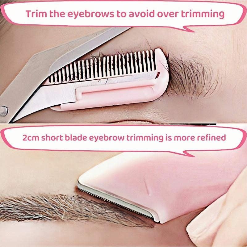 Eyebrow Scissors Set, 3Pcs/Set Eyebrow Trimmer, Eyebrow Shaping Tool, Eyebrow Product for Women & Girls, Portable Eye Makeup Tools for Home & Travel